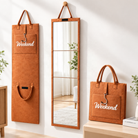Miroir sur pied pliable en acrylique, avec sac de rangement en tissu, miroir à suspendre pour dortoir, appartement, chambre à coucher