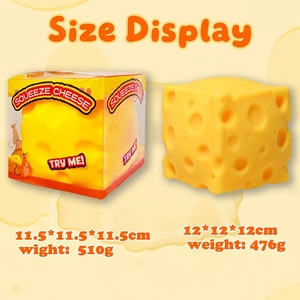 4.25 Inch Extra Large Squishy Squeeze Cheese Block Gag <strong>Gifts</strong> <strong>Funny</strong> <strong>Adult</strong> Giant Stress Ball, Fidget Sensory Toy for Kids - Product Image 4