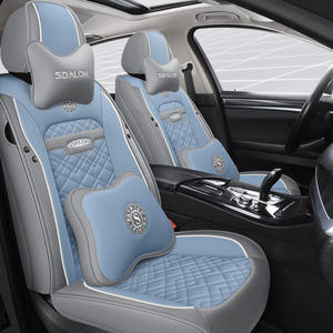 Housses de siège de voiture en cuir 5D, coussin de siège de véhicule automobile, housse universelle pour voitures, ensemble pour accessoires intérieurs de voiture - Product Image 2