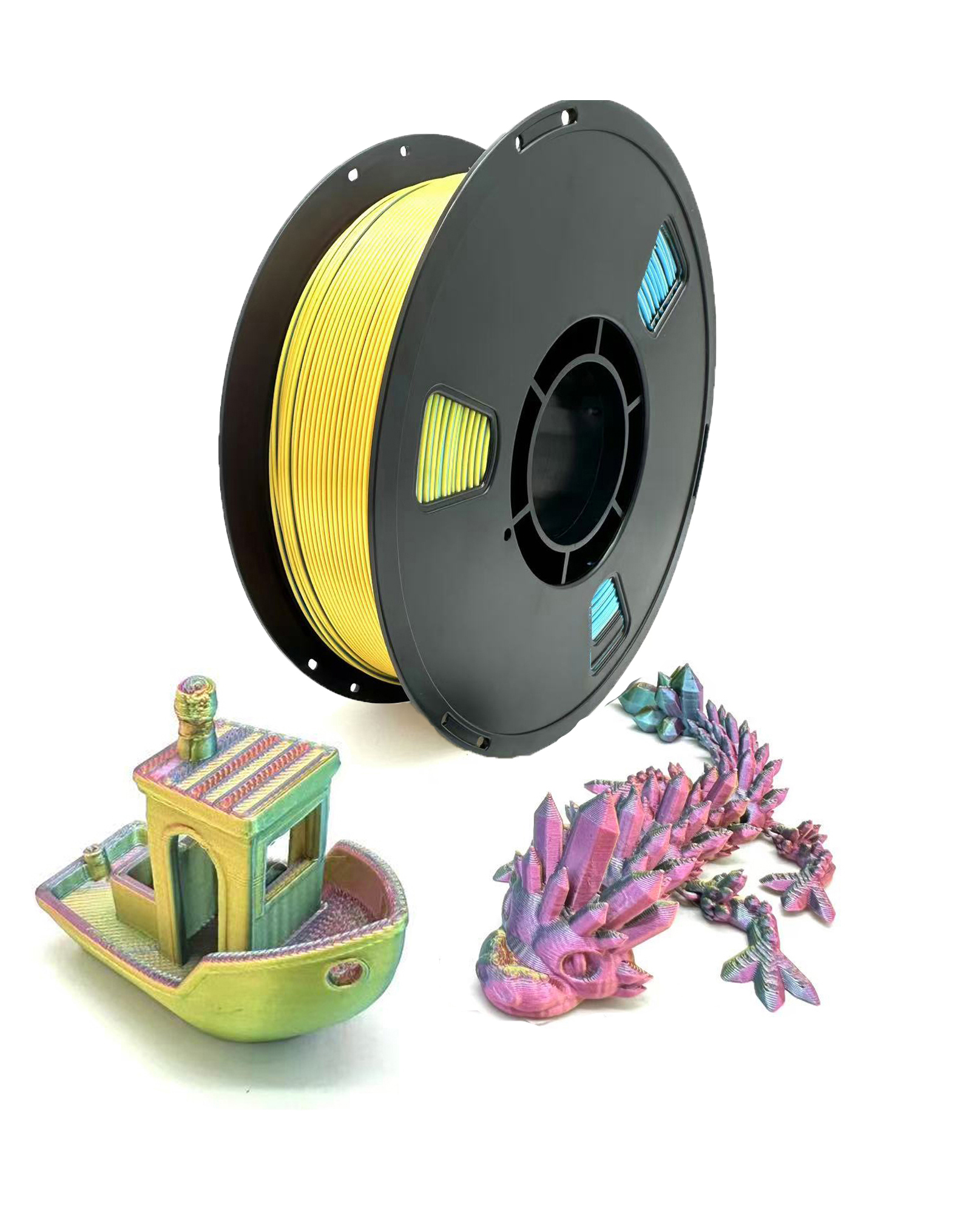 Azul/Amarillo/Fucsia