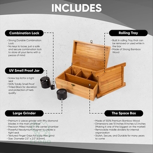 Durable Medium Sized Bamboo Stash Box for <b>Craft</b> <b>Supplies</b> and Accessories - Product Image 6