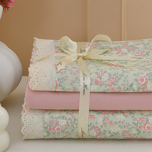 Bộ đồ giường hai lớp gạc Bộ chăn bông ren hoa, Bộ Ga trải giường Cotton hữu cơ 100% bộ đồ giường đôi đơn cho bé gái - Product Image 2