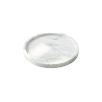 Marbre blanc nordique pour plateau à Dessert Assiette ronde en pierre de Carrare pour collations Friandises au thé au fromage