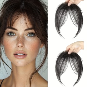 MEILASI Mayoreo <span class=keywords><strong>Flequillo</strong></span> <span class=keywords><strong>Postizo</strong></span> Borgoña No-Remy con Clip Lateral Invisible y Efecto Wispy para Mujer - Product Image 5