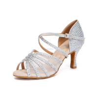 Chaussures de danse latine noires pour femmes Noble à semelles souples fabricant professionnel pour Salsa Bachata Cha Cha danse de salon taille adulte
