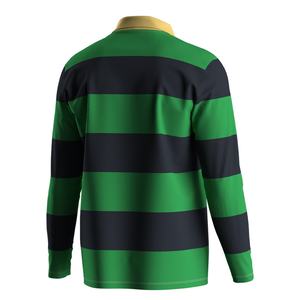 เสื้อโปโลผู้ชายทรงปกติ ผ้าโพลีเอสเตอร์ปิเก้ ลายทาง สำหรับกอล์ฟและรักบี้ ผ้ากันยับ - Product Image 4