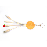 Wheatstraw Eco Friendly 3 en 1 Câble USB Mini Porte-clés 2A Câble Portable