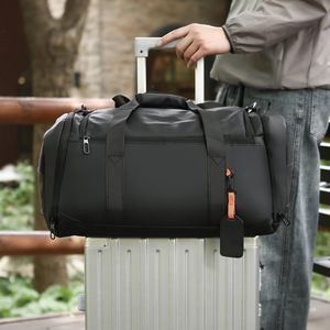 Bolso Bandolera de PU con Cierre para Hombre, Gran Capacidad, Separación en Seco y Húmedo, Diseño Geométrico, para Viajes de Negocios y Deportes - Product Image 3