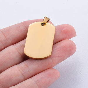 La superficie liscia del pendente in bianco dell'acciaio inossidabile dello specchio può essere incisa 18x30mm ciondolo personalizzato della foto - Product Image 1