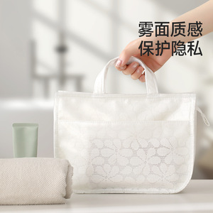 Portable Toiletry Bag Large Capacity Cosmetic Organizer Rectangle Polyester <b>Make</b> <b>Up</b> <b>Storage</b> Bag For Swimming Fitness Outings - Product Image 3