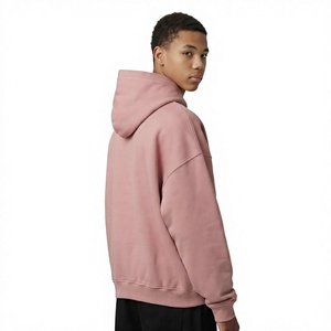 Men's Oversized Hooded Pullover Sweatshirt Solid Color Fleece Casual Streetwear with Front Pocket Autumn Wear - Product Image 3