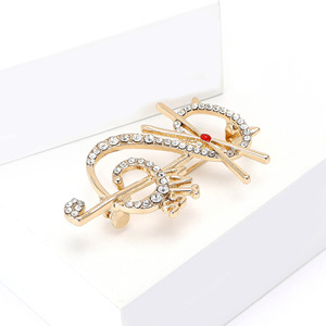 Bonito broche de aleación con diamantes de imitación, diseño de gato y <span class=keywords><strong>clave</strong></span> de sol, de la serie <span class=keywords><strong>musical</strong></span> de moda, accesorio de pin de solapa para instrumentos musicales - Product Image 5