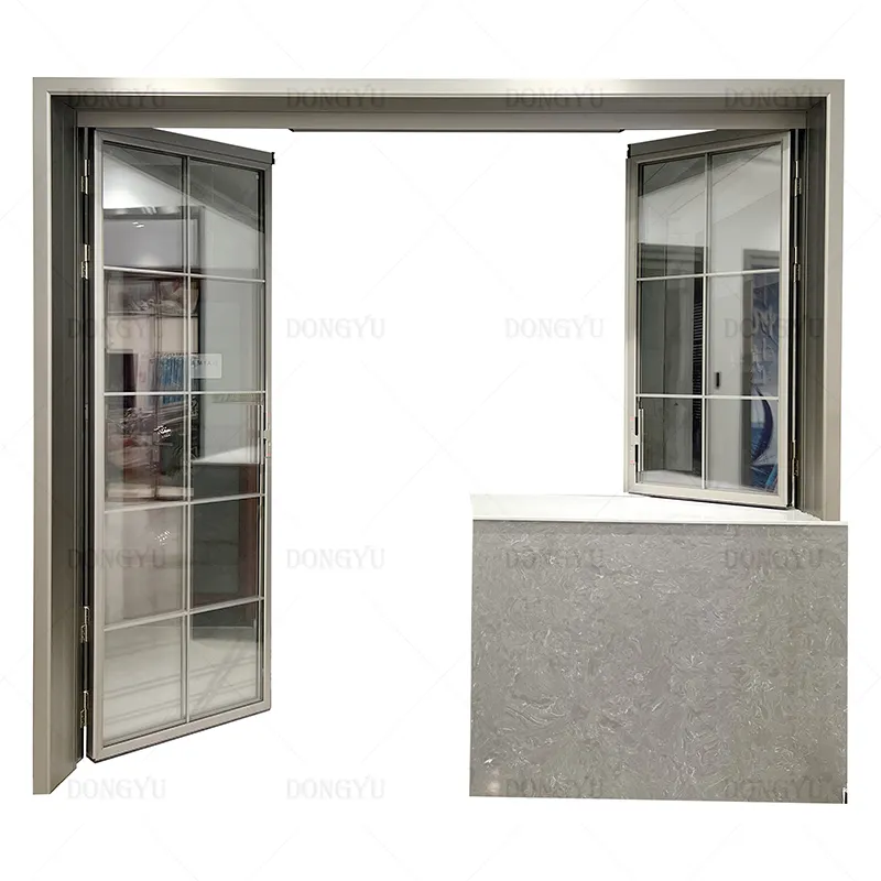 Geïsoleerde Glazen Aluminium Vier-Plaat Pd Deur Schuifrail En Platte Deur