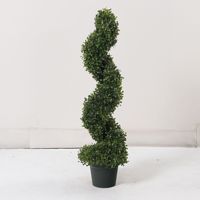Árbol de Boj Espiral Artificial, Planta Decorativa Duradera para Exteriores en Maceta de Plástico, Decoración para el Hogar y el Porche Delantero, Plantas Artificiales