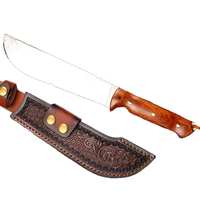 Couteau tactique de combat de haute qualité avec lame en acier inoxydable de type pied de mouton, manche en bois personnalisable OEM, couteau de poche de qualité DIY