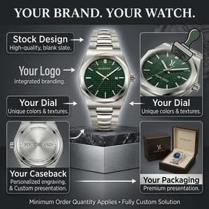 Montre automatique pour homme 40 mm avec logo personnalisé, mouvement mécanique, fabrication OEM, vente en gros, fournisseur de montres à marque privée pour micro-marques - Product Image 4