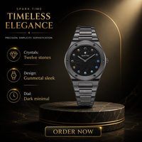 Montre à quartz SparkTime avec cadran en pierre de cristal d'eau céleste