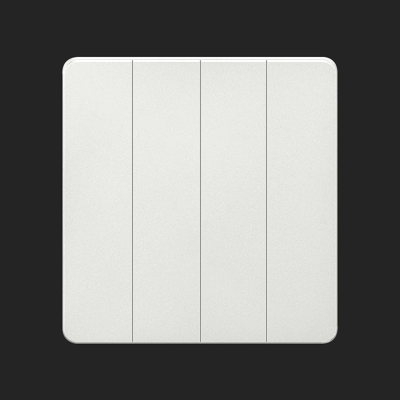 White Large panel 4 gang 1 way