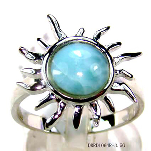 Anillo de Plata de Ley 925 con Larimar Natural al por Mayor de Fábrica China - Product Image 1
