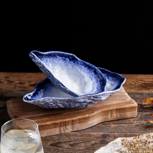 Cuisine japonaise Rétro Vaisselle Créative en Céramique Sushi Sashimi Plat Huître Shell <span class=keywords><strong>Assiette</strong></span> Froide <span class=keywords><strong>pour</strong></span> Restaurant - Product Image 6
