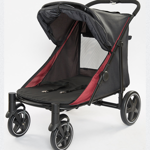 Chariots <span class=keywords><strong>de</strong></span> transport pliables <span class=keywords><strong>de</strong></span> luxe portables à 4 roues pour animaux <span class=keywords><strong>de</strong></span> compagnie, petits et grands, pour chats et chiens, vente en gros - Product Image 2