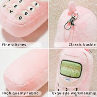 Porte-clés en peluche rétro personnalisé pour téléphone portable, jouet en peluche doux, pendentif en peluche de qualité supérieure, accessoire en peluche pour la décoration de sac, petit cadeau