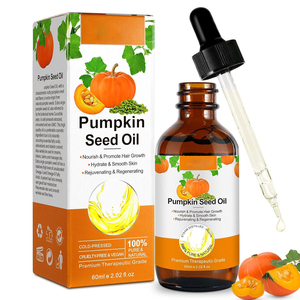 Huile de graines de citrouille 100 % pure, pressée à froid, à base de plantes, en gouttes liquides orales, hydratant pour la croissance des cheveux, huile de massage pour une peau lisse (OEM) - Product Image 1