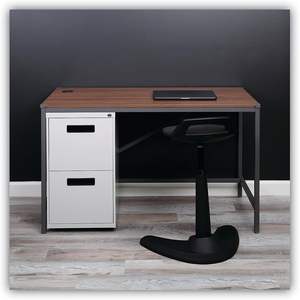 Alera ALEPAFFLG Light Gray Metal Pedestal 2 File <b>Drawers</b> 14.96 In. X 19.29 In. X 27.75 In. 2 Legal/Letter-Size File <b>Drawers</b> Left - Product Image 2