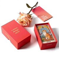 Jeu de cartes de tarot en feuille d'or, 78 cartes avec guide en anglais, coffret cadeau inclus, vente en gros et logo personnalisé