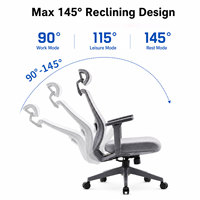 Chaise de bureau exécutive de luxe moderne de haute qualité, entièrement en mesh, design ergonomique, réglable en hauteur, mécanisme d'inclinaison