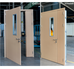 Portes d'hôpitaux en acier à grain de bois, style fenêtre, antibactériennes et étanches, pour maisons de retraite, par Yonking - Product Image 2