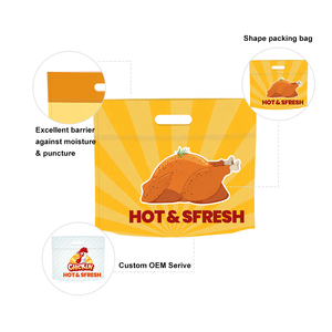 OEM personalizado laminado bolsa de pollo asado con ventana transparente antivaho Sider Ziplock bolsas de embalaje de pollo a la parrilla - Product Image 3