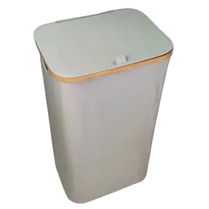 Hot Sale Large Laundry Hamper Bathroom Trash Can Bamboo Laundry Hamper with Handle Lid Removable Laundry Bag for Bedroom