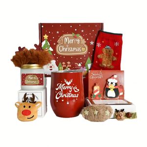 AXGIFTS Luxury Christmas Self Care <b>Gift</b> <b>Set</b> with Insulated Wine Tumbler Scented Candle Socks <b>Xmas</b> Decor Holiday <b>Gift</b> Box Women - Product Image 3