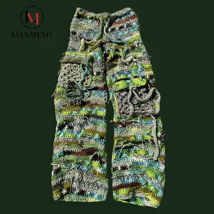 LIANMENG A121 2023 Crocheted Pants Women's Crochet Cotton Women's Leisure Hollow Pants