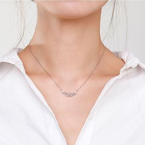 ZHILIAN Grosir Kalung Bunga Zirkon Perak Sterling <span class=keywords><strong>925</strong></span> Perhiasan Fashion Klasik untuk Wanita Pernikahan Pertunangan - Product Image 4