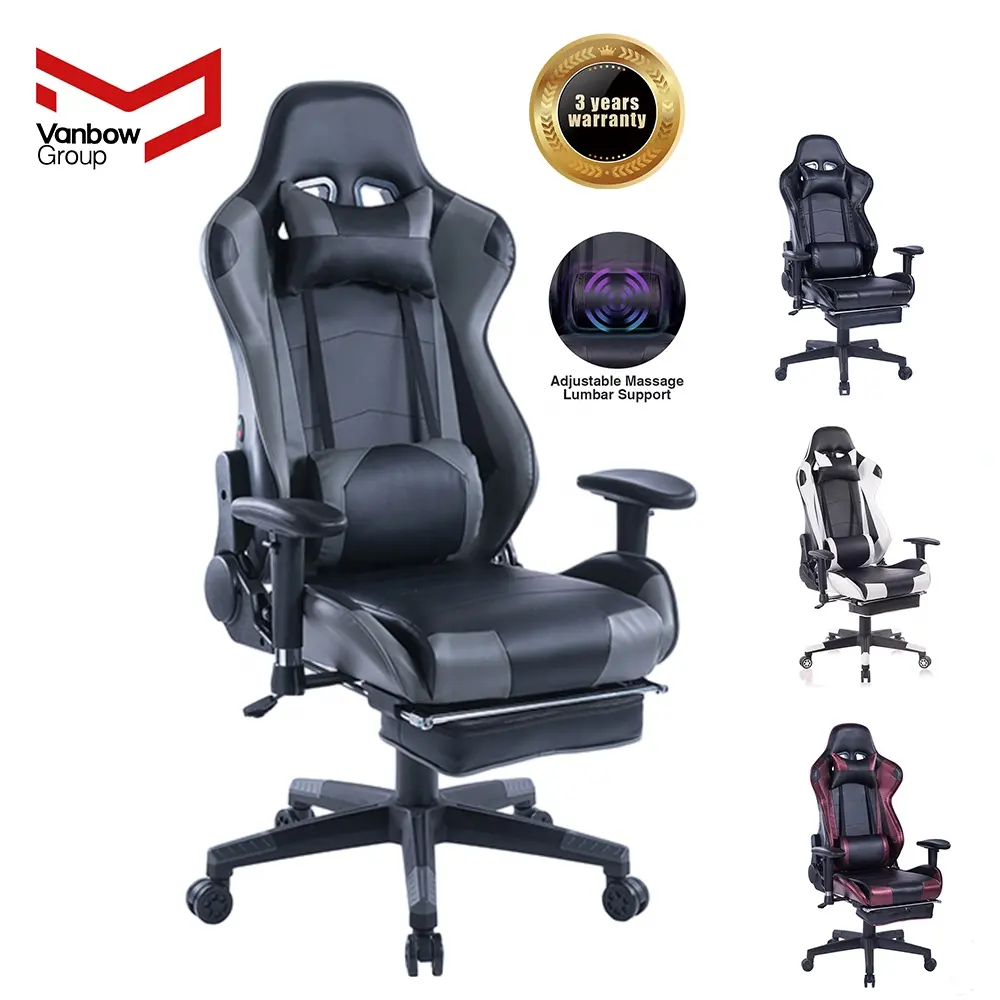 VANBOW Silla Gamer Cadeira PC Massage Executive Ergonomic Gaming Racing Chair Swivel Office Computer Gamer Chair with Footrest
