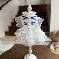 Robe de princesse florale pour chien avec nœud papillon, vêtements mignons et luxueux pour petits chiens et chats, tenue d'été respirante pour chiot, idéale pour les anniversaires