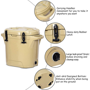 Glacière ronde rotomoulée 27QT à sortie directe d'usine avec règle de mesure de poisson, maintien de la glace pendant 5 jours pour le <span class=keywords><strong>camping</strong></span> et la pêche - Product Image 5