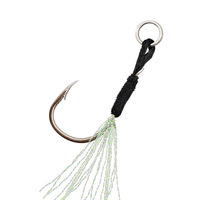 Hameçon Assist en Acier au Carbone à Ligne Noire pour Leurres de Slow Pitch Jigging avec Plumes