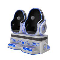 Simulador de Montaña Rusa 9D VR de Alta Calidad JiaYi para Parque de Aventuras Interior, Doble Jugador, Silla Tipo Huevo, Resistente, 100 Juegos