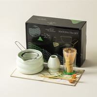Vente en gros de nouveaux ensembles d'outils de bol à matcha de luxe réutilisables de 7 pièces avec une belle boîte-cadeau pour les cadeaux de vacances