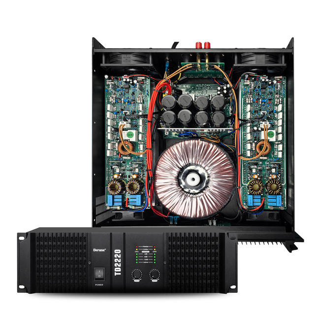 Professional 3U Rack Mount TD Class Amplifier 2200W 2-Channel Bridgeable 4500W for Hi-Res Audio PA System Installation and Ktv