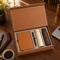 Coffret Cadeau d'Entreprise Personnalisé 2027 : Boîte Magnétique Style Livre en PU, Carnet, Stylo, Gobelet Isotherme, Parapluie Pliant, Logo OEM