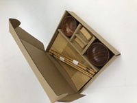 Assiette en bambou et bol en bois service de table sushi cadeau avec baguettes