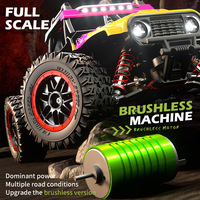 Voiture RC JJ 1:14 4x4 tout-terrain à moteur brossé, camion de simulation avec accélérateur entièrement proportionnel, éclairage LED et télécommande