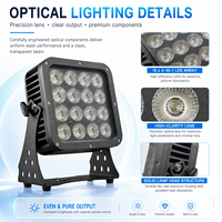 Directo de Fábrica: Carcasa Redonda para Proyector de 120W con 16 LEDs de 12W (RGBW 4 en 1, RGBWA+UV 6 en 1 Opcional) para Jardín y Escenario