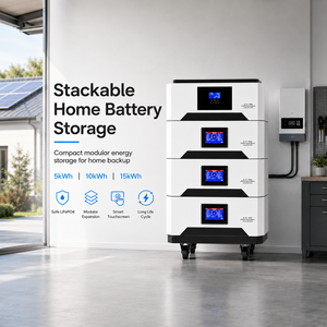 แบตเตอรี่โซลาร์แบบโมดูลาร์ 51.2V 48V LiFePO4 สำหรับเก็บพลังงานภายในบ้าน ใช้สำหรับบ้านพักตากอากาศ ระบบสำรองไฟฟ้าพลังงานแสงอาทิตย์บนหลังคา - Product Image 2