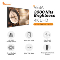 Pantalla LCD para Exteriores de Doble Cara de 43-75 Pulgadas, Alto Brillo de 3000 Nits, Pantalla para Ventanas para Publicidad en Tiendas