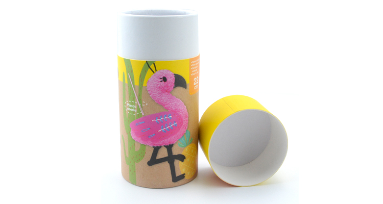 Recycled Paper Cylinder Box For Packaging 25g Capacity PMS Printing